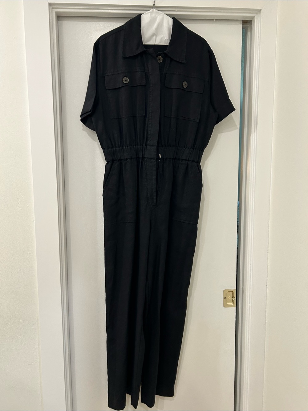 J. Crew Black Short-Sleeve Utility Jumpsuit